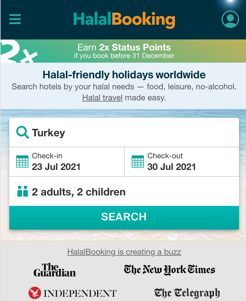 Search for accommodation on HalalBooking.com
