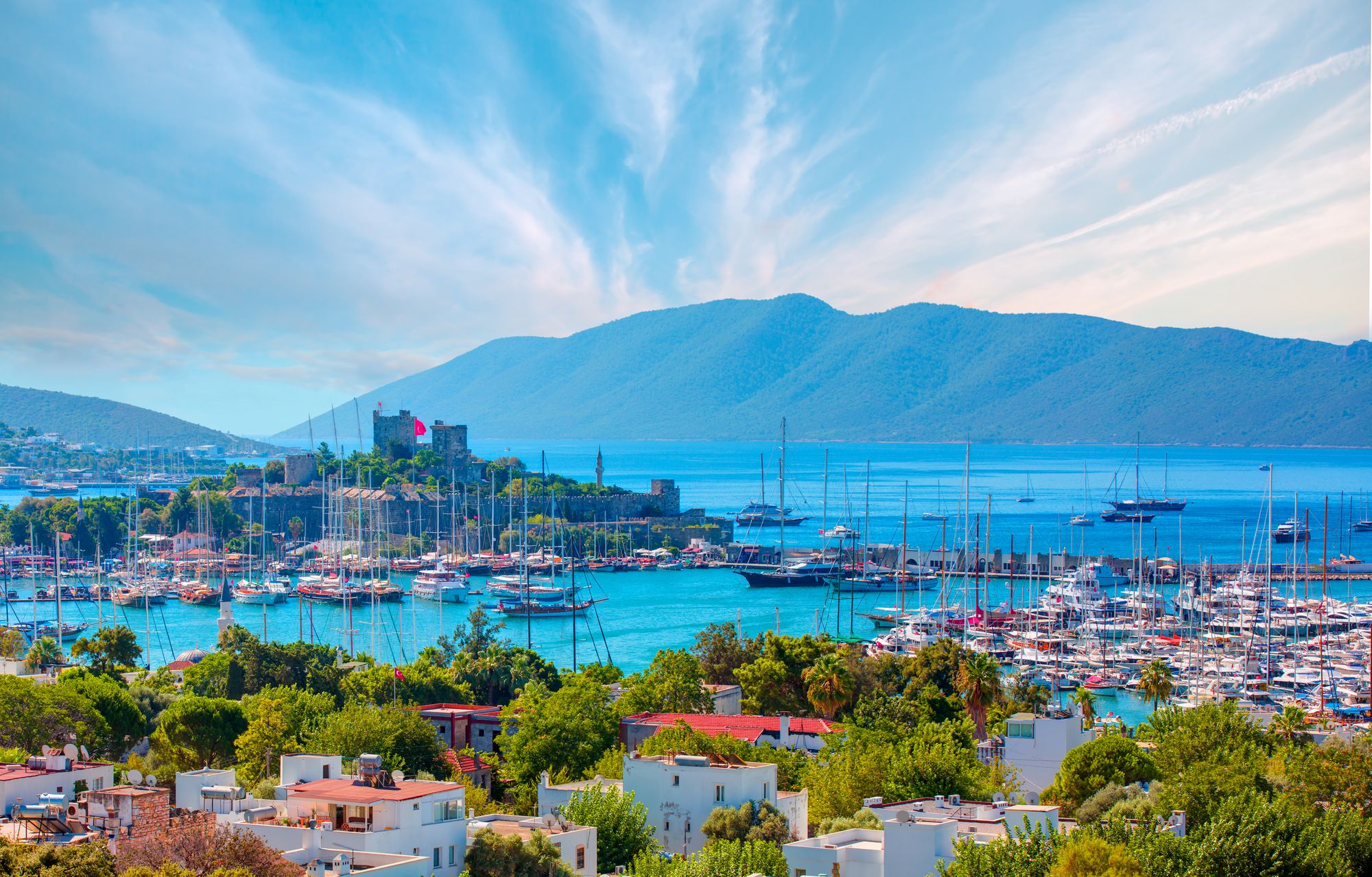 Saint Peter Castle and marina in Bodrum