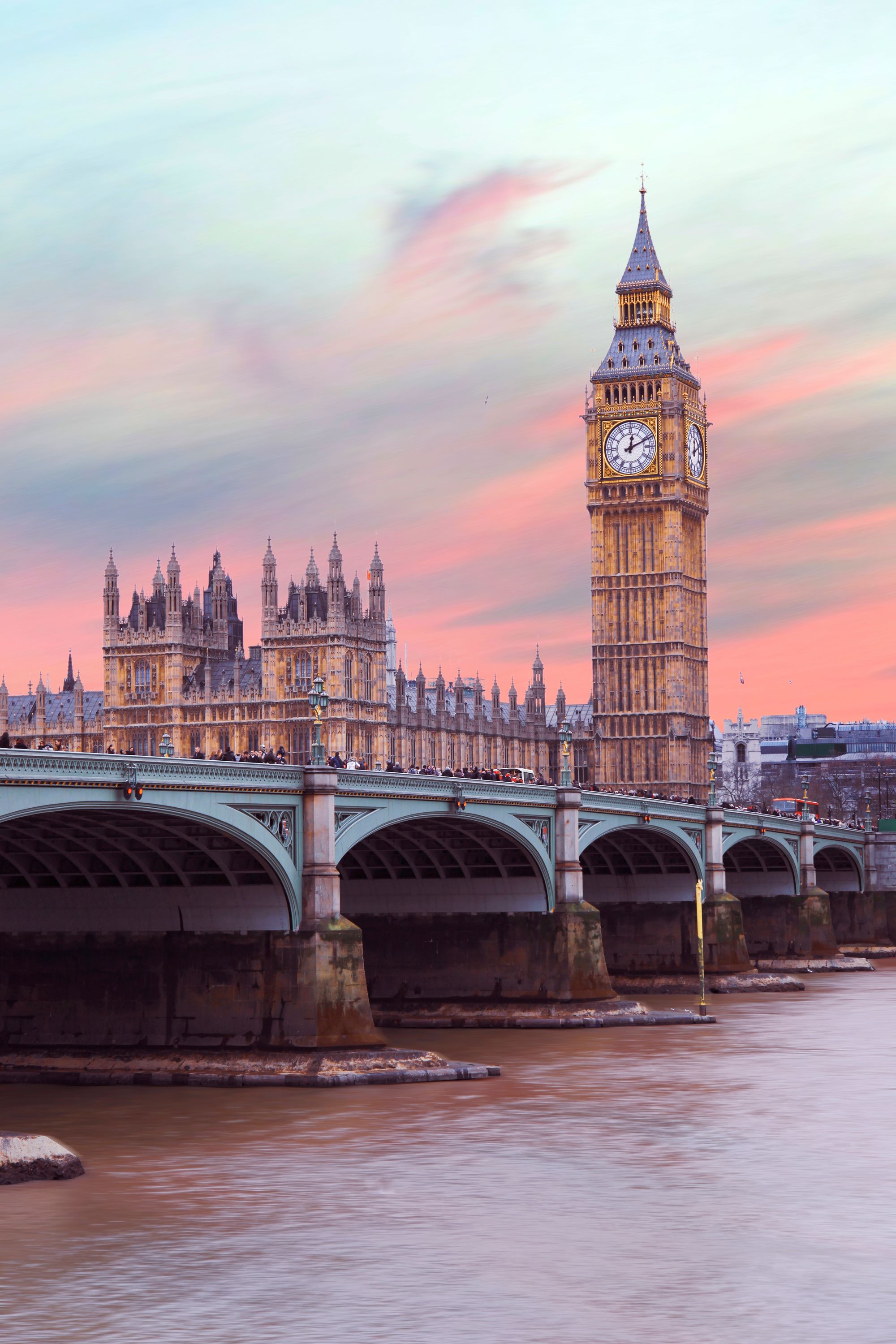 Big Ben and Westminster Bridge in London